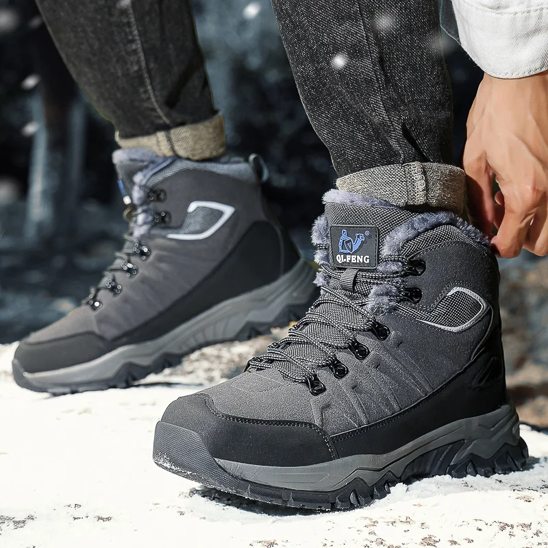 ⏰ 70% OFF Limited Time – Men's Warm Orthopedic Hiking Work Boots – Non-Slip All-Terrain Grip, Impact & Puncture Resistant, Wide Toe Arch Ankle Support, For Multiple Occasions